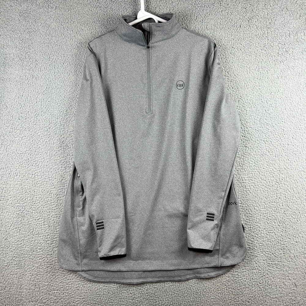 Veil Spark Womens XL 1/4 Zip Tunic Pullover‎ Women's Grey Thumbholes Zip Pocket